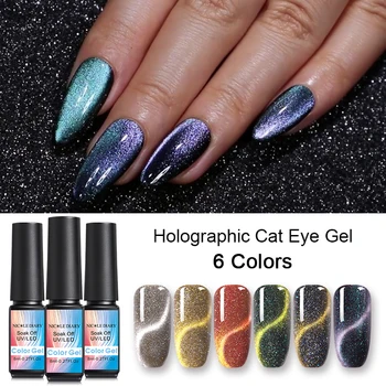 

NICOLE DIARY Cat Eye Gel Nail Polish 9D Chameleon Magnetic Soak Off UV Nail Varnish Gel varnish Long Lasting 8/5ml