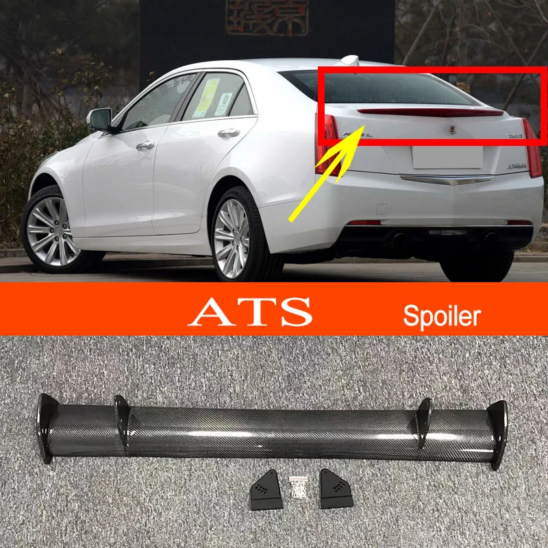 

ATS Real Carbon Fiber / FRP GT-style Car-styling Sporty Rear Trunk Wing Spoiler for Cadillac ATS Sedan