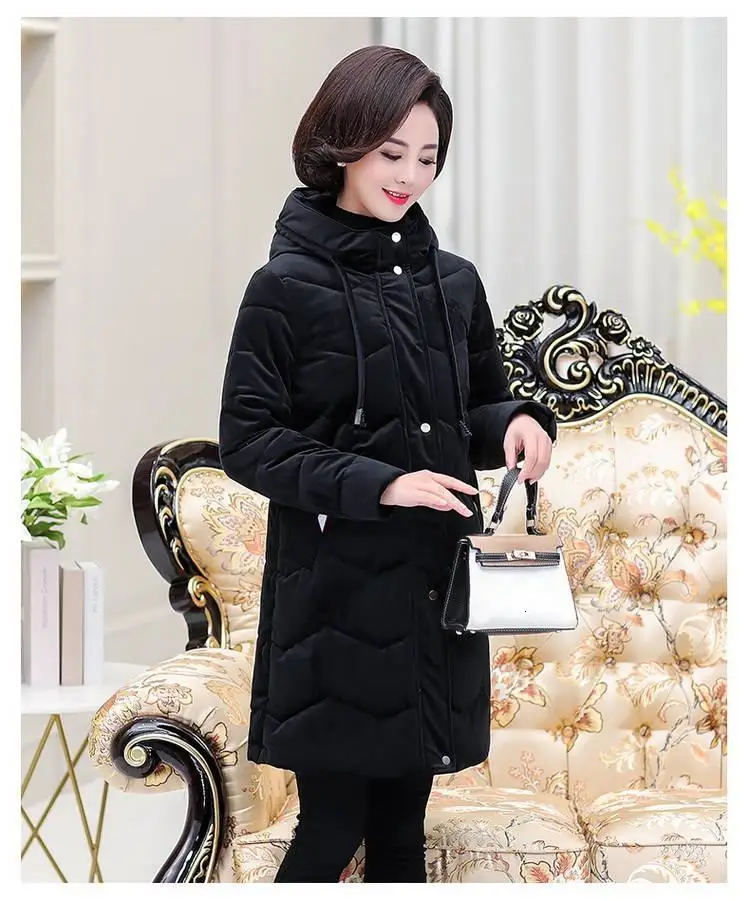 Большие размеры, 5XL, новинка, зимняя женская пуховая хлопковая куртка, пальто с хлопковой подкладкой для мамы, стеганая парка, Abrigos Mujer Invierno Z05