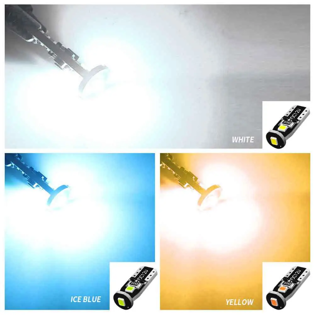 Adeeing 10pcs LED  12V 300LM T10 3smd ׸ Led  ڵ 3030 극ũ Ʈ  Ʈ ǳ  