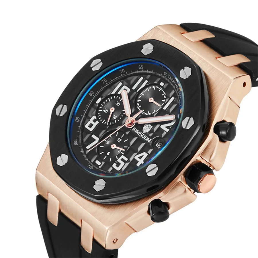 KIMSDUN luxury fashion men's silicone automatic mechanical watch sports military classic date display clock gift Relogio Montre |