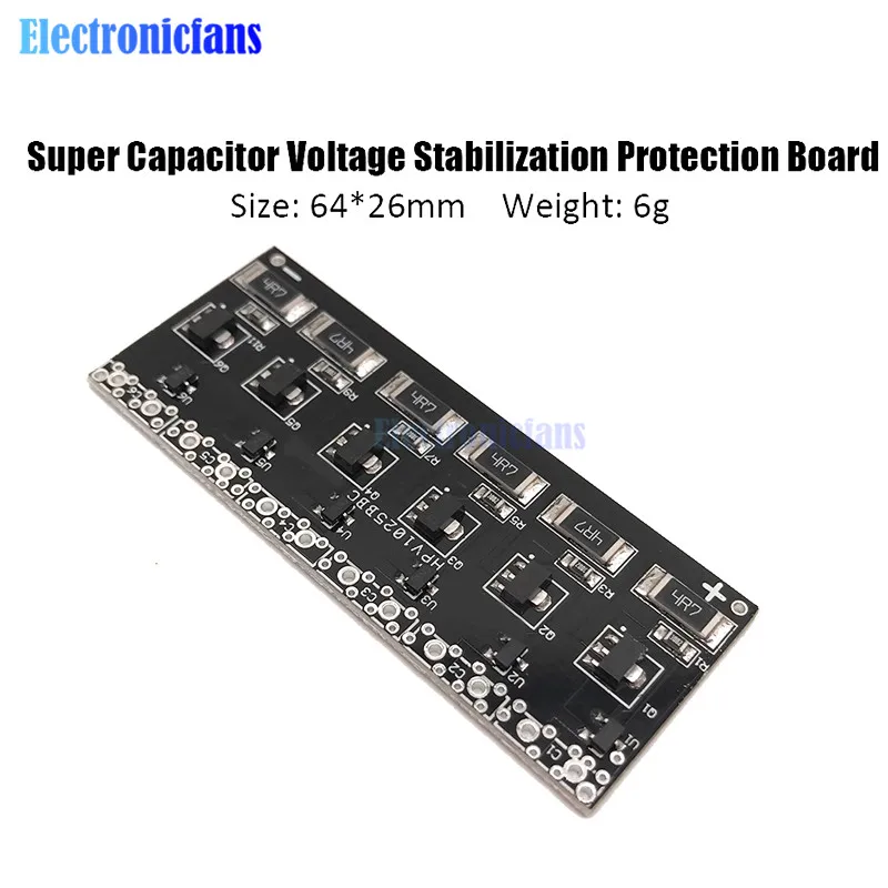 2,5 V-2,7 V 1F-10F защитный конденсатор 6 шт. Однорядный сверх яркий конденсатор балансировочная Защитная плата модуль