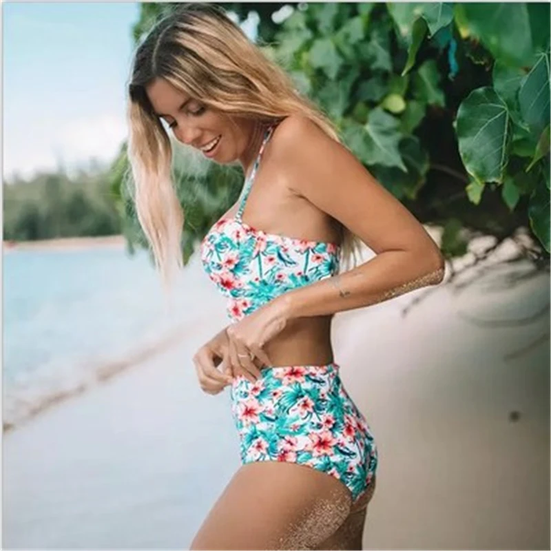 Bikinis Floral Women Swimwear Push Up Swimsuit High Waist Biquini Set Brazilian Bathing Suit Women Bikini Bandeau Backless Print Bikinis Floral Women Swimwear Push Up Swimsuit High Waist Biquini Set Brazilian Bathing Suit Women Bikini Bandeau Backless Print