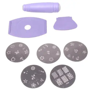 

Professional Nail Art Stamp Stamping Templates Kit with Scraper Nail Stencil Stamping Plate Image Tool Nail Art DIY Kit