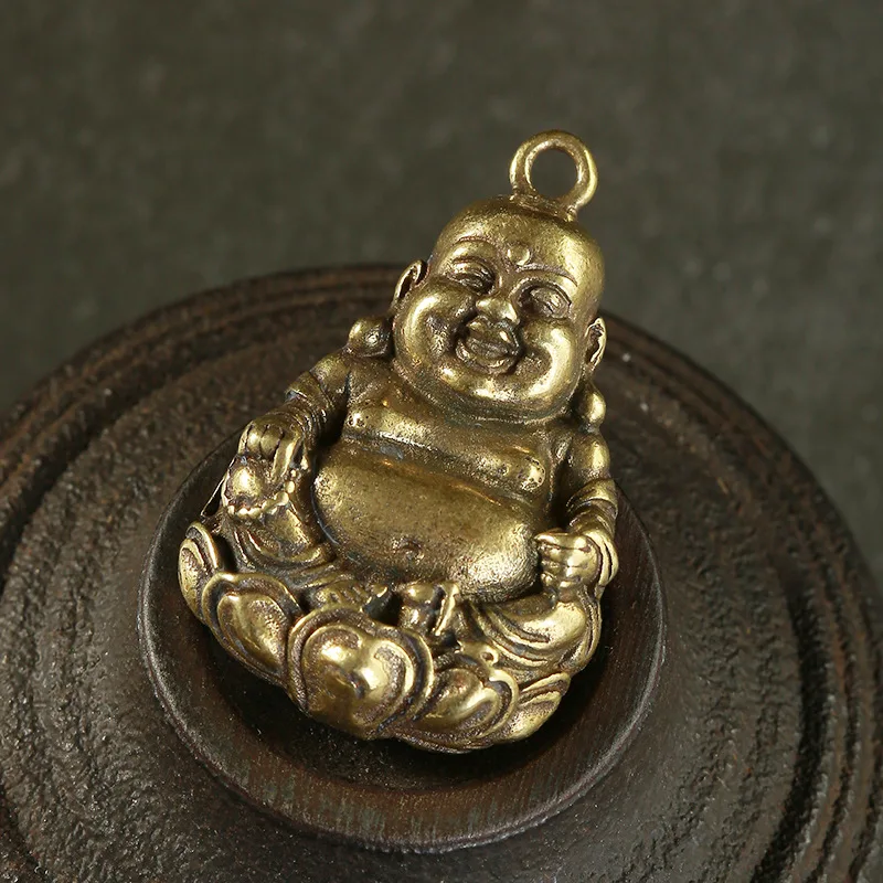 laughing buddha pendants brass (4)