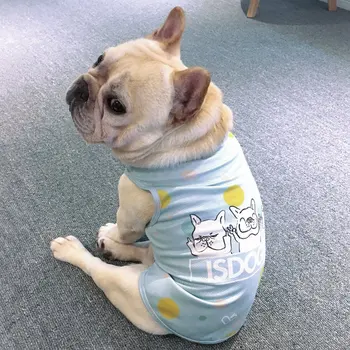 

Summer Dog Polyester Vest Pet T-shirt Sleeveless Breathable Printing Pet Costume Cool Puppy Clothing For Chihuahua BulldogNew