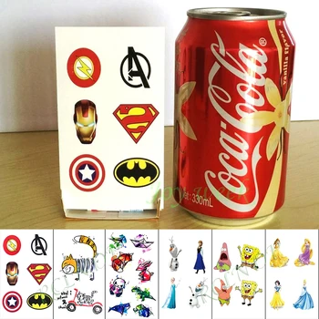 

Waterproof Temporary Tattoo Sticker cartoon super men captain American small tatoo fake tatto flash tattoos for kid male women