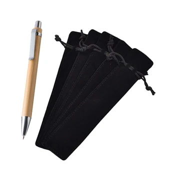 

70Pcs Accessories: 50Pcs Velvet Pen Pouch Sleeve Holder Single Pen Bag Case & 20Pcs Luffa Ballpoint Pen Sets Bamboo Pen