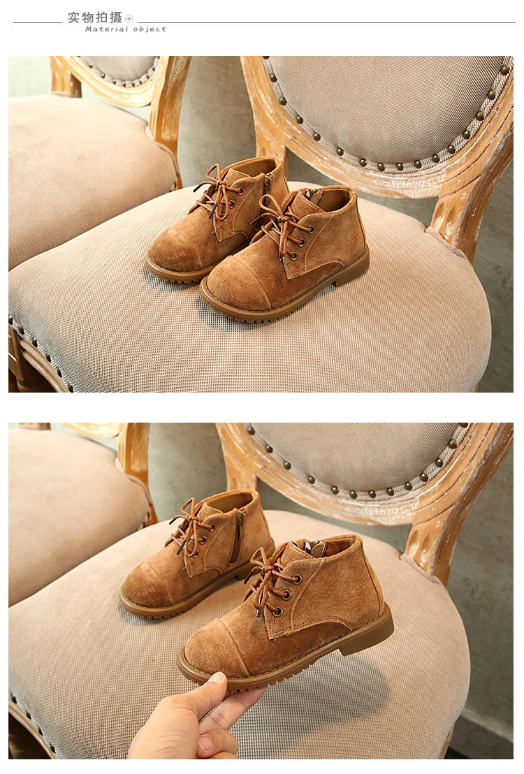 Новые детские ботинки для девочек; детская обувь для мальчиков; сезон зима-осень; ботинки для маленьких мальчиков и девочек