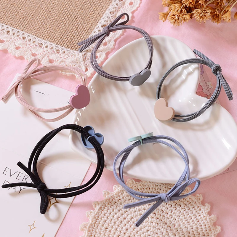 

Elasticity Heart Shape Hair Ties Hair Accessories Women Rubber Bands Scrunchy Elastic Hair Bands Girls Headband Gum For Hair
