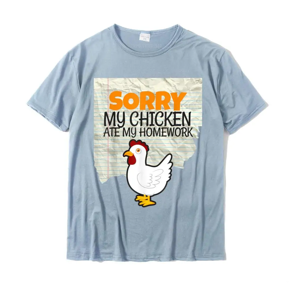 Coupons Printed Printing Tshirts Round Neck Cotton Fabric Men Tops & Tees Short Sleeve Summer Printing Tee Shirt Funny My Chicken Ate My Homework Kids Teacher School T-shirt T-Shirt__MZ22597 light