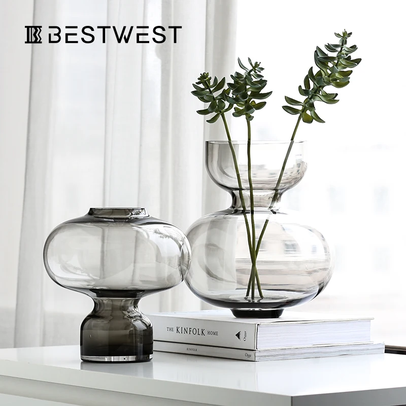 Европейский стиль, креативная стеклянная ваза для водной культуры, светильник, роскошная стеклянная ваза, прозрачное украшение, современный простой Декор для гостиной