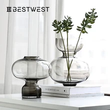Европейский стиль, креативная стеклянная ваза для водной культуры, светильник, роскошная стеклянная ваза, прозрачное украшение, современный простой Декор для гостиной