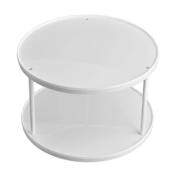 

Combination ABS Kitchen Bathroom 360 Degree Rotating Practical Desktop Storage Shelf Food Display Dual Layer Home Space Saving