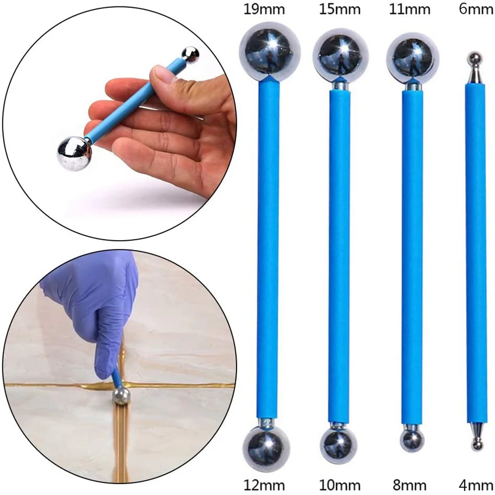 

4pcs Ceramic Floor Tile Grout Tools Double Steel Pressed Ball Pressure Seam Stick Use For Home Wall Floor Gap Scraping Tools