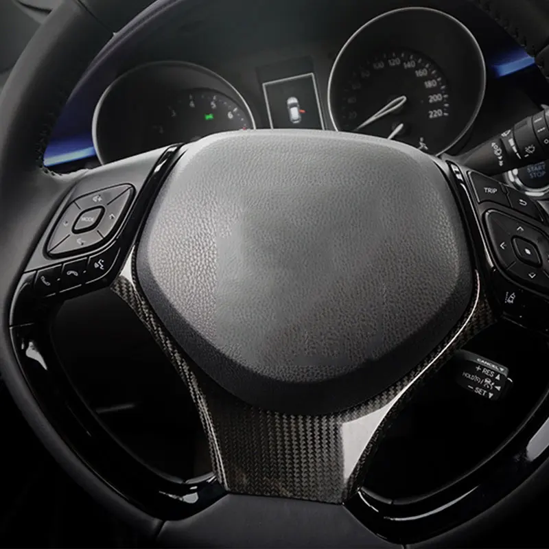 Для Toyota C-HR CHR углеродное волокно летающее колесо рамка рулевое колесо наклейка отделка под колесо крышка центр автомобиля Стайлинг