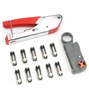 

Coaxial Cable Manual Crimping Tool Set Kit Cable Plier Crimper Stripping Crimping Pliers With Compression Connectors