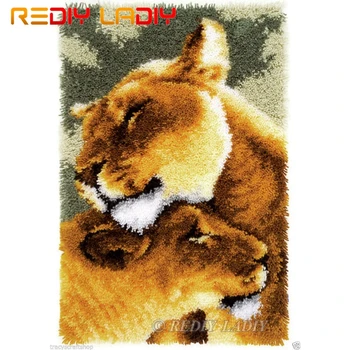 

Latch Hook Kits Make Your Own Rug Lion Friendship Tapestry Crochet Cushion Mat DIY Carpet Rug Pre-Printed Canvas Hobby & Crafts