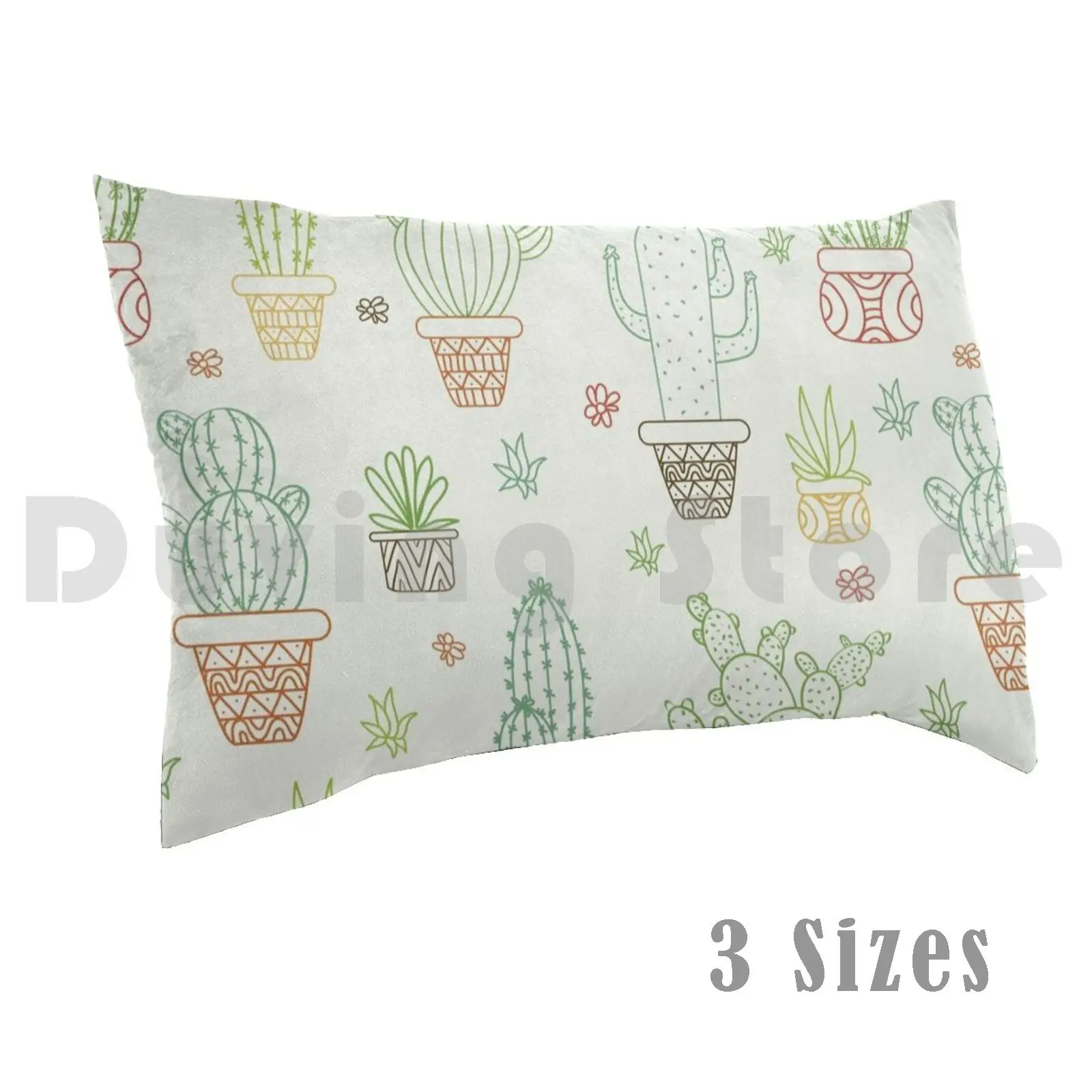 

Cactus Succulents Pattern Reusable Cloth Pillow Case Printed 50x75 Pattern