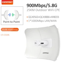 Antena de transmissão externa cpe 5ghz, longo alcance, 25km, 900mbps, wifi, ponto de acesso, antena lan rj45