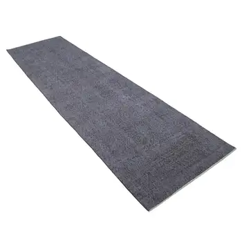 

92x311 Cm Grey Handmade Overdyed Runner Rug-3x10 Ft