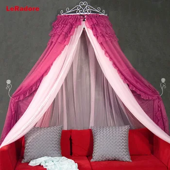 

8 Colors Hanging Girl Heart Bedding Dome Bed Canopy Cotton Mosquito Net Bedcover Curtain for Baby Kids Reading Playing Decor