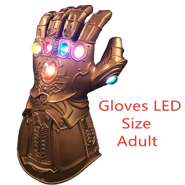 led adult Светодиодный перчатки ПВХ игрушки для детей взрослых Хэллоуин Вечерние перчатки Бесконечность перчатки Таноса косплей реквизит - Цвет: led adult