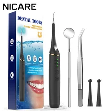 

NICARE Household Dental Calculus Remover Electric Tartar Remover Woodpecker Scaler Sonic Whitening Tooth Cleaner Brush Head Set