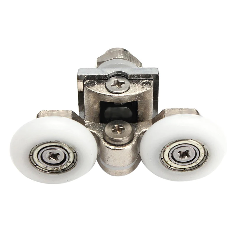 

2x Twin Wheels Top Bottom Bathroom Shower Door Rollers Runners 23mm Silver