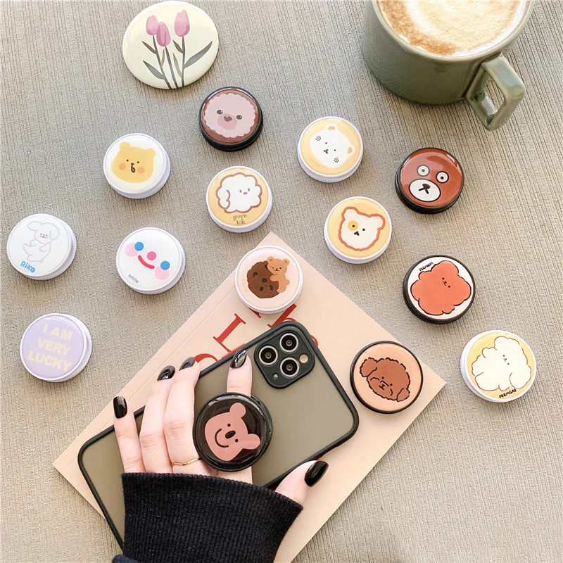 

Cute Cartoon Folding stand For Mobile phone Holder for iPhone 11 Pro for Samsung For Huawei For XiaoMi Phone Case Grip Kichstand