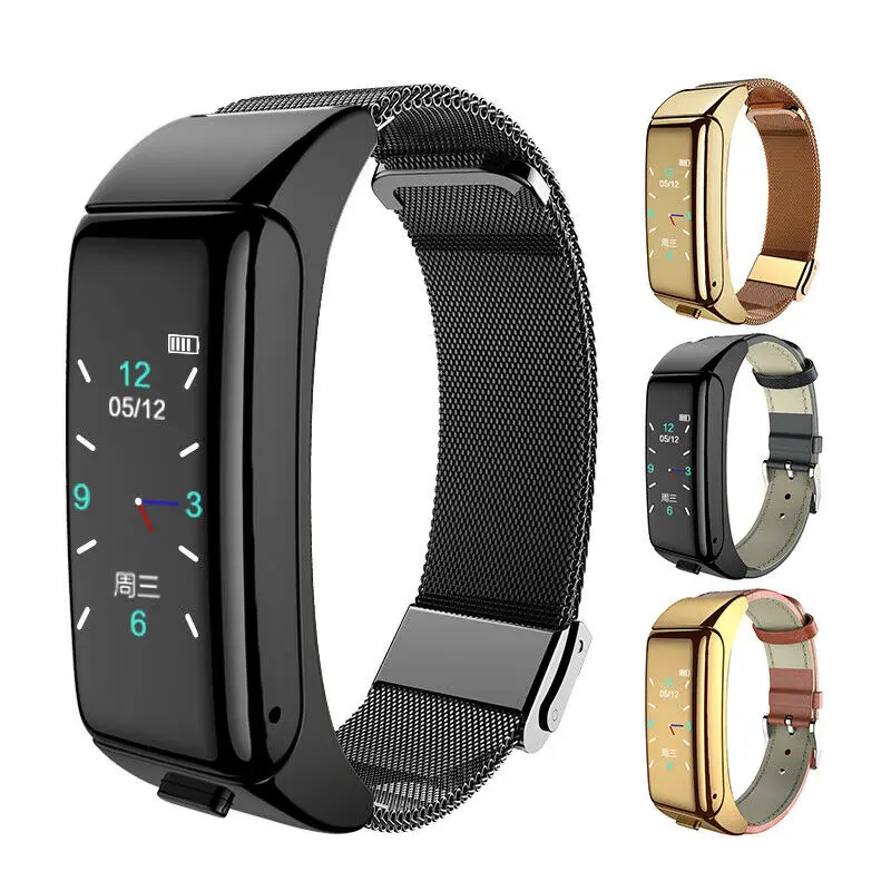 2-in-1 Bluetooth Headset Heart Rate Health Monitoring Smart Phone Watch Bracelet