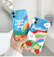 

Cartoon Rainbow Phone Case For iphone 13 12 11 Pro Max 6 7 8 plus X XR XS Max SE 2020 Back Cover Cute Soft Silicone Cases Funda