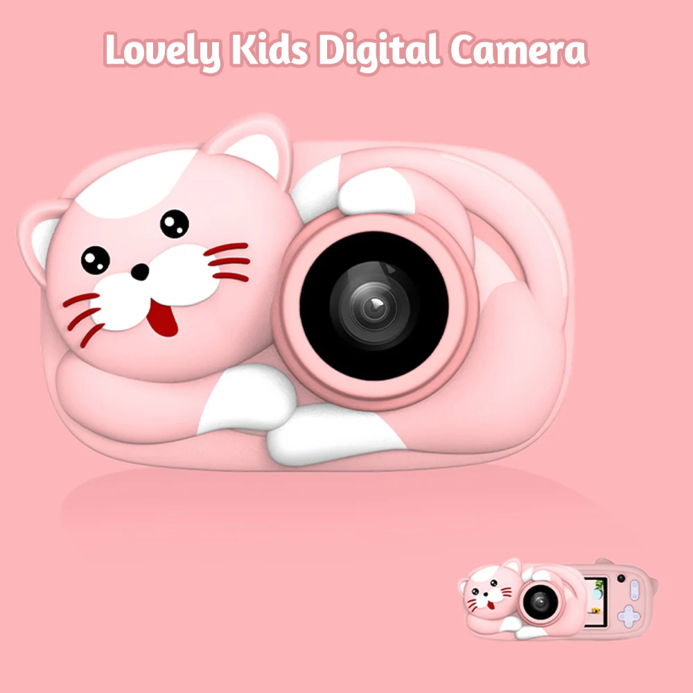 Мини мультипликационная Детская цифровая камера 26MP 1080P видеокамера 2,4 дюймов ips экран Двойная камера объектив противоударный для детей