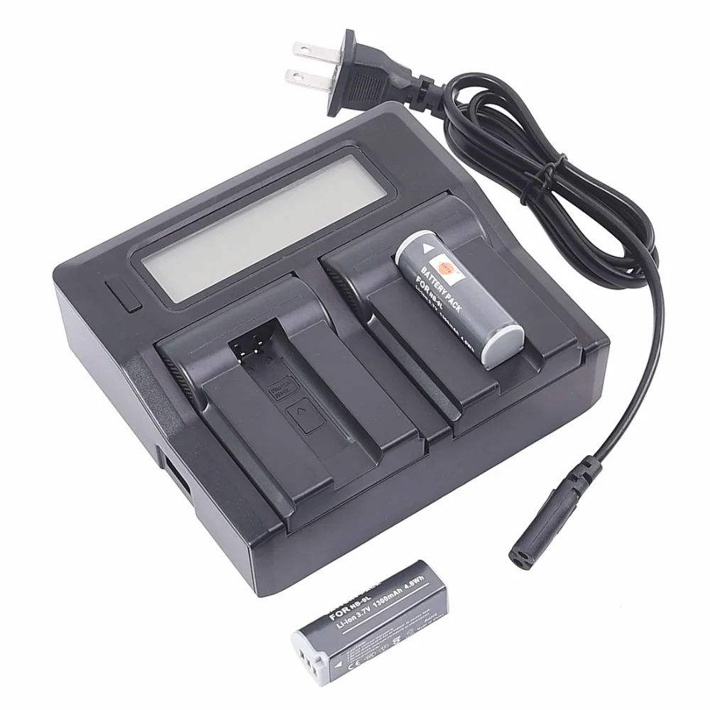 2 шт 1300mAh 3,7 V NB-9L NB9L DSTE батарея камеры DSLR Li-on аккумуляторные батареи 1* lcd двойное зарядное устройство для Canon POWERSHOT N2 SD4500 IS