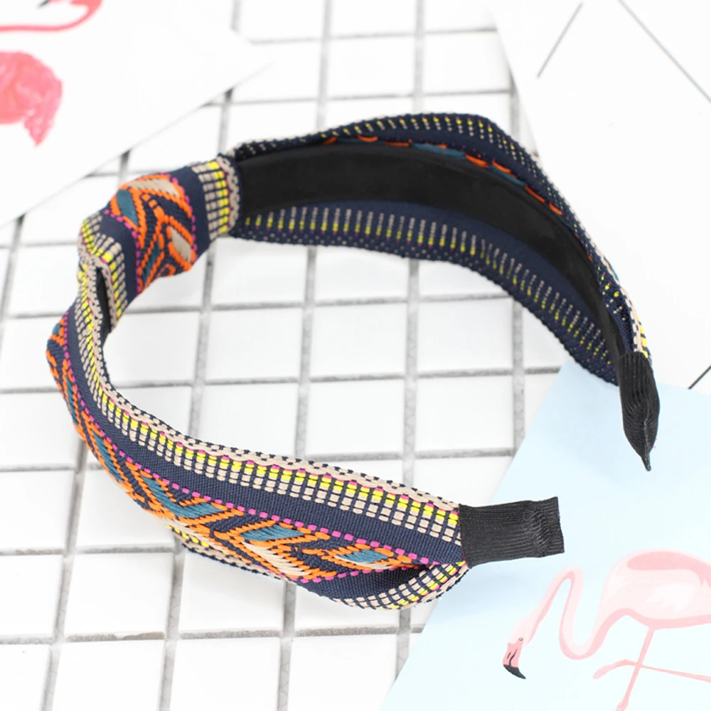 Женская мода Бант Крест узел широкая повязка для волос Boho повязка для волос ободок для волос Женская Корейская версия широкая повязка для волос Hairwear