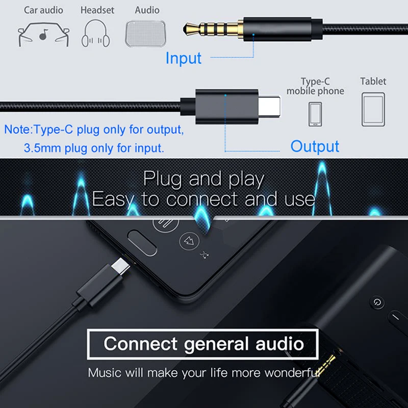 Usb type C до 3,5 мм Aux аудио кабель-адаптер для huawei P30 One Plus 7 Pro samsung Galaxy Note 10 Наушники Tipo c USB адаптер