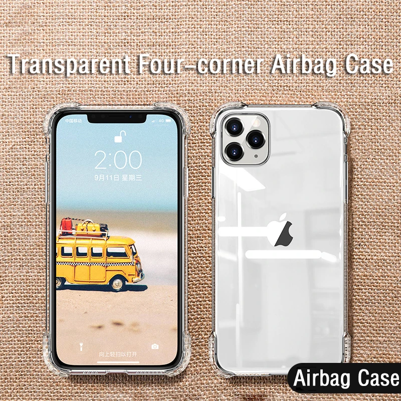 

Auroras For iPhone 11 Pro Max Transparent Airbag Anti-fall Case Shockproof Clear iPhone Cover For iPhone 11 Pro Funda