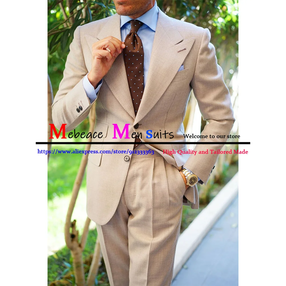 

Single- Breasted Tuxedo Suit Men Business Work Wedding Formal Sets Solid Suit Jacket With Pant Slim Fit Korean Casual Clothing