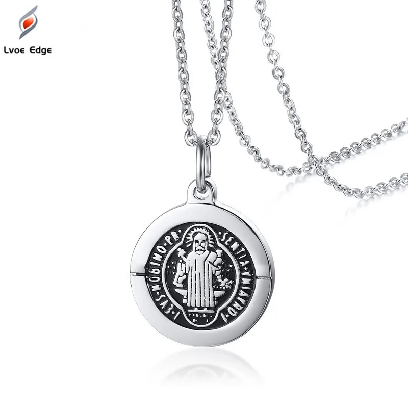 

Steampunk Christian Jesus Necklace Jewelry Vintage Silver ST. Jude Thaddeus Pray For Us Pendant Necklaces For Women Men Collares