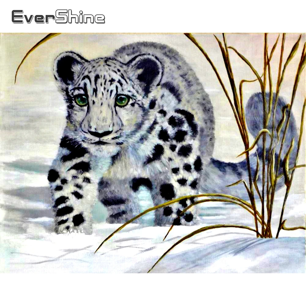 

EverShine Diamond Embroidery Animals Picture Rhinestones Full Display Diamond Painting Leopard Cross Stitch Diamond Mosaic Kit