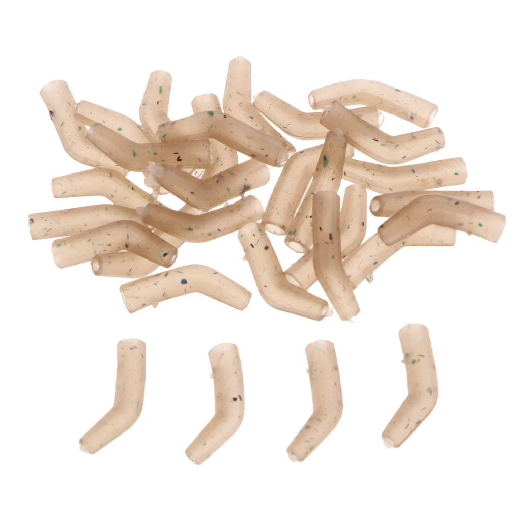 30pcs Carp Fishing Hooks Tube Hair Chod Rigs Line Aligner Sleeves Connector