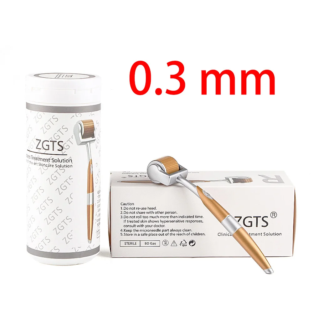 0.3mm Профессиональное оборудование для красоты, титановый ролик ZGTS Derma 0,2/0,25 мм 192 игл для ухода за лицом и лечения выпадения волос - Цвет: 0.3mm