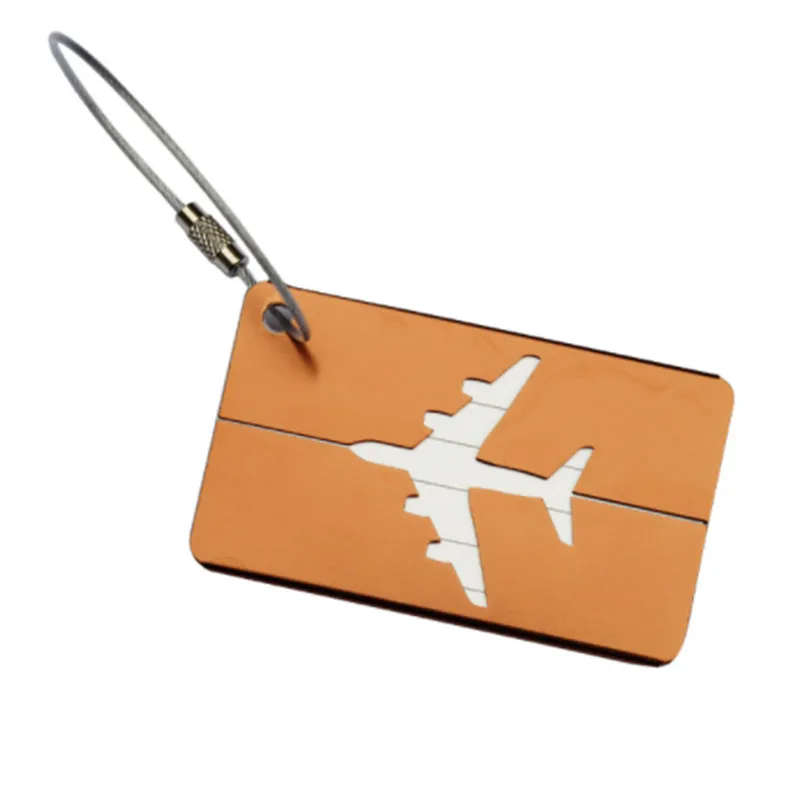 Ярлыки для багажа из алюминиевого сплава, ярлыки для багажа, аксессуары для путешествий, адресные ярлыки, 1 шт - Цвет: brown