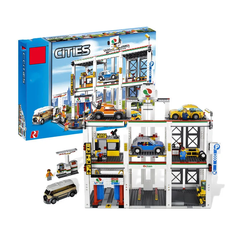 

1045pcs Building Blocks Bricks 02073 Compatible with Legoingly Out of Print City Town Automatic Garage Model Toys for Children