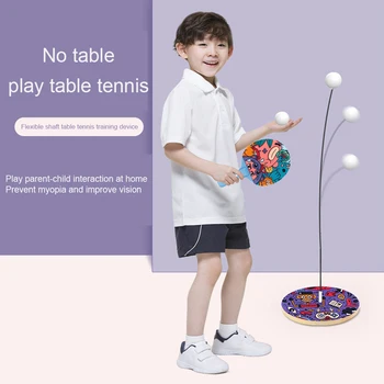 

With Paddle 180 Degree Rebound Interactive Toy Self Training Beginner Freestanding Table Tennis Trainer Set Universal Rod