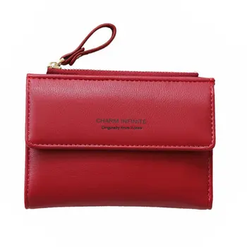 

RFID Tassel Pendant Design Small Clutch Wallets For Women Coin Purses Card Holders PU Leather Bag For Female Lady