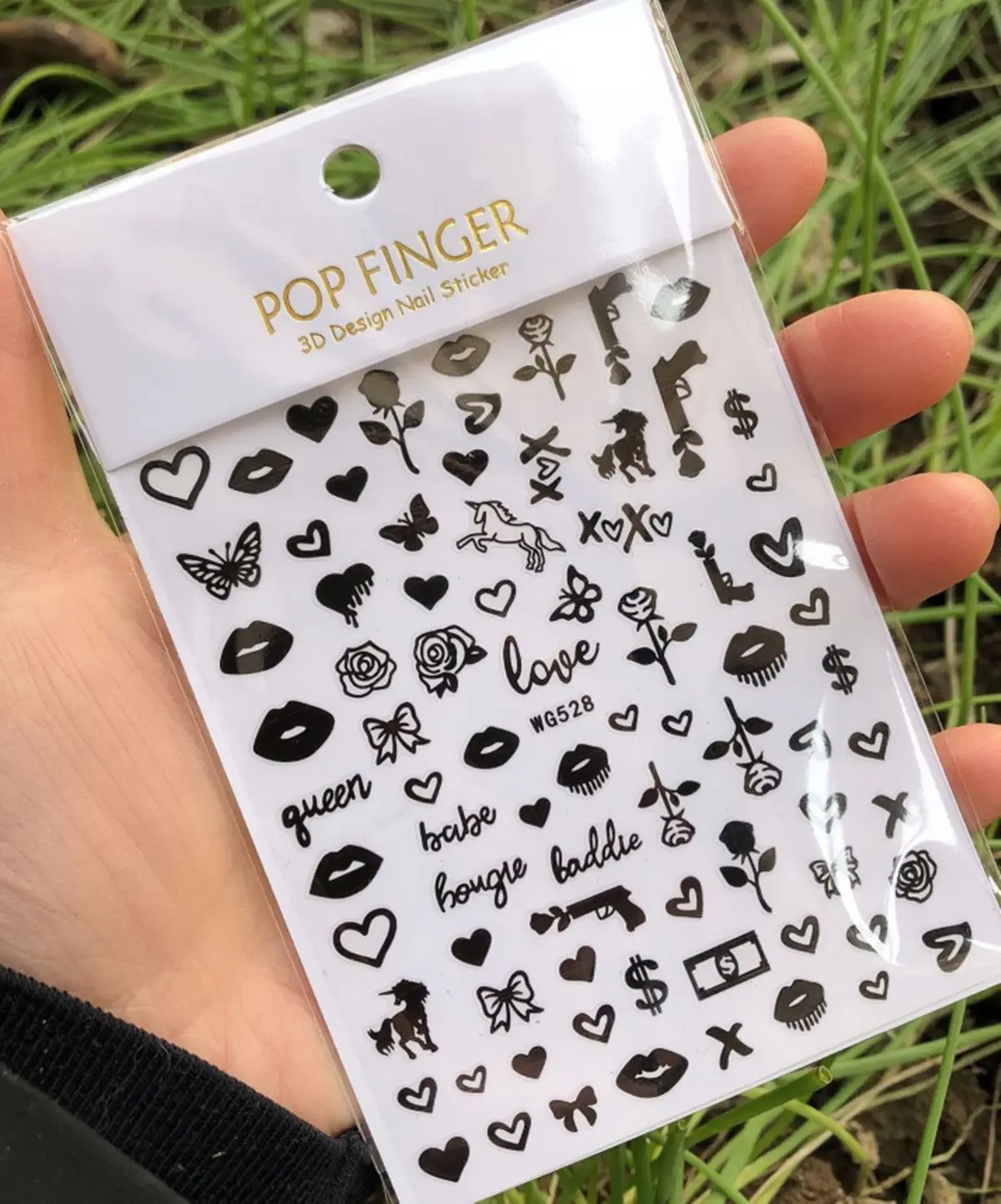 1PCS Multi-Color Laser Reflective Alphabet Nail Art Sticker Kit