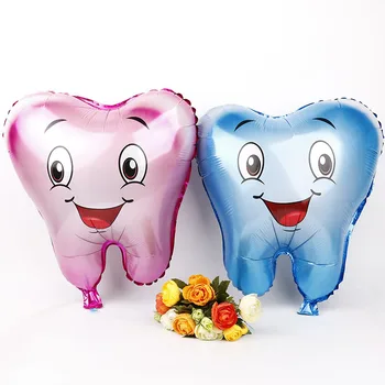 

50Pcs Smile Tooth Foil Balloons 49x56cm Lovely Teeth Inflatable Globos for Baby Shower Birthday Party Decorations Kids Toys Gift