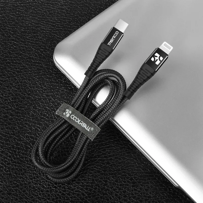 Coolreall PD USB C to Lightning Cable Fast Charging 36W MFi Certified C94 For iPhone X XS XR 8Plus MAX iPad Pro Macbook USB Cord - Цвет: Черный