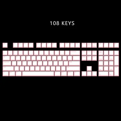 Pink 108 keys Брелок для пудинга двойной блеск OEM профиль ANSI 108 ключи с ISO для cherry mx механическая клавиатура подходит Anne Pro 2 - Цвет: Pink 108 keys